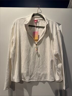 NWT! Target x Stoney Clover Lane Half-zip White Terry Sweatshirt size 1X